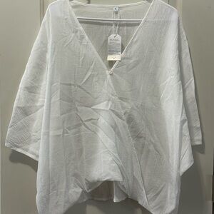 White V-Neck Crop Top Size XL